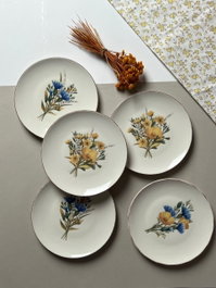 Hermia Lily 6 Juego de 6 Platos de Postre Multicolor en Porcelana